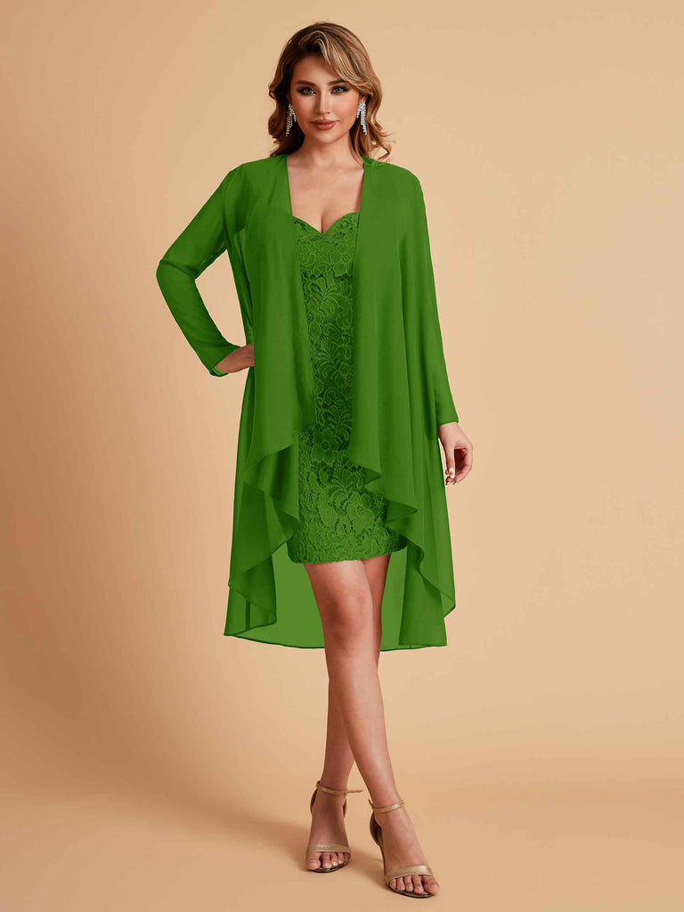 Robe de mère courte et élégante en mousseline de soie