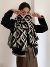 Winter versatile imitation cashmere double-sided cold-proof thickened warm shawl women's scarf