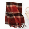 Thickened autumn and winter plaid 100% wool scarf atmosphere sense women's versatile fashion warm neck comfort shawl