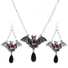 Ensemble de boucles d'oreilles et collier croisé de style gothique foncé pour Halloween