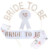 Satin Bachelorette Sash - Bride To Be  3-Piece Set Satin Printed Hot Word Bride to Be Sash