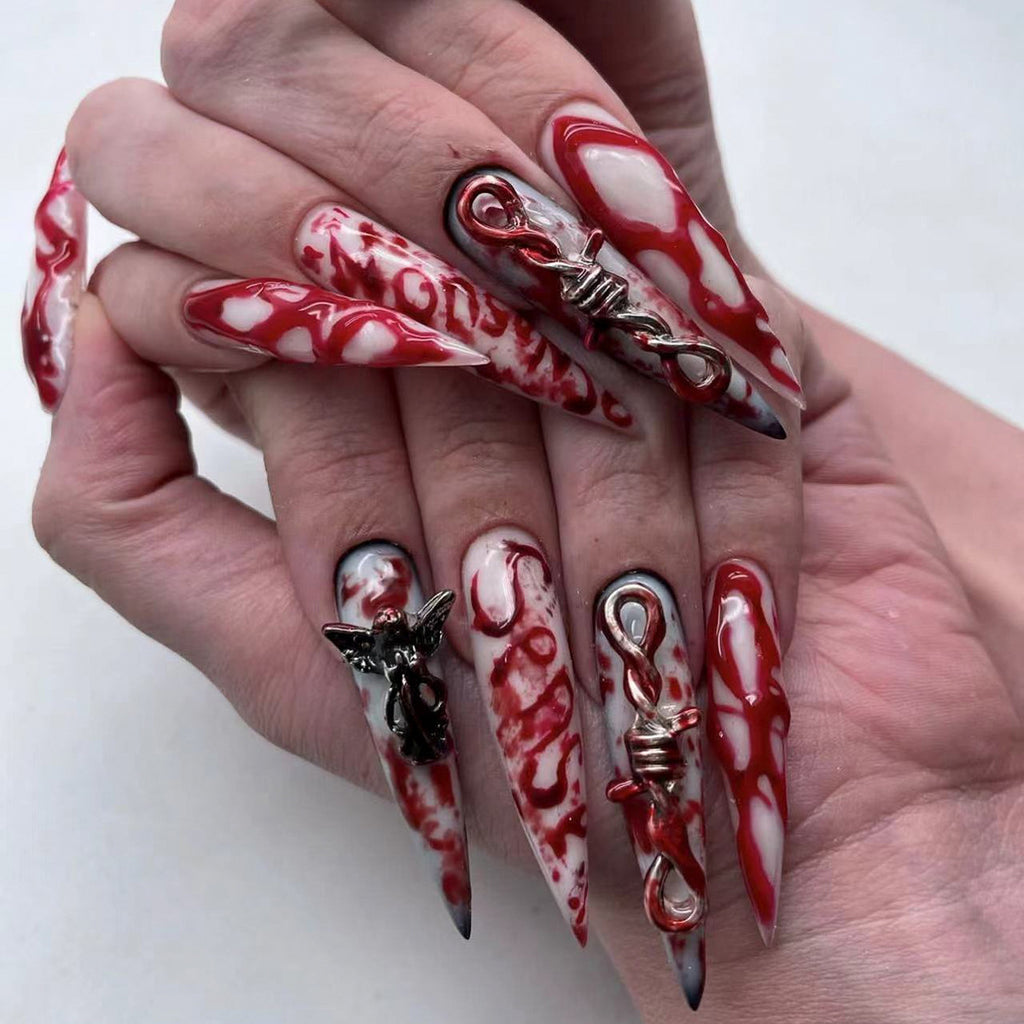 Nail art Halloween Ongles fantômes Fantôme Long