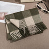 Thickened autumn and winter plaid 100% wool scarf atmosphere sense women's versatile fashion warm neck comfort shawl