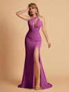 Robe sexy sirène à une épaule longueur au sol robe de soirée de mariée