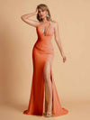 Robe sexy sirène à une épaule longueur au sol robe de soirée de mariée