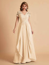 Robe en mousseline de soi col en V haut en dentelle