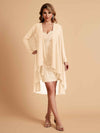 Robe de mère courte et élégante en mousseline de soie