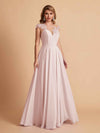 robes d'invitées de mariage en mousseline haut en dentelle illusion col en V