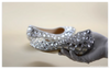 Women's Wedding Shoes Decorative Heel Wedding Heels Bridal Shoes With Beading,H81