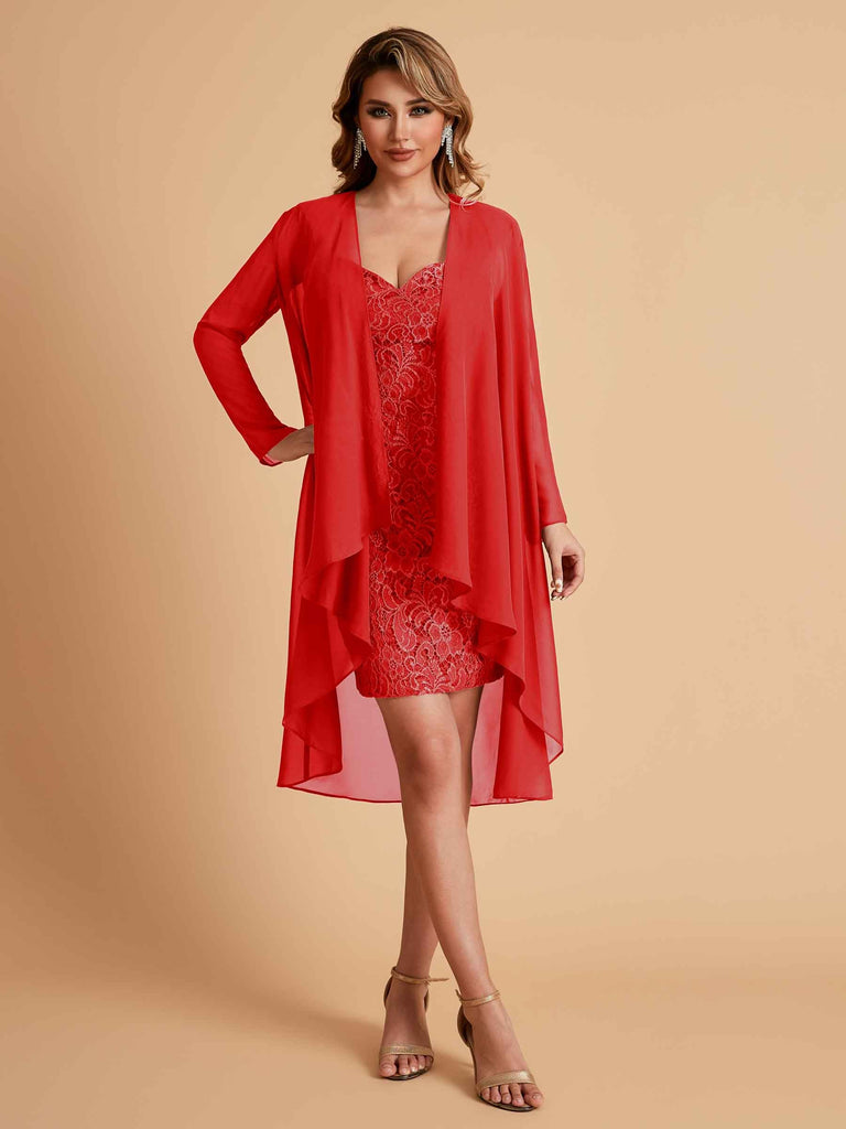 Robe de mère courte et élégante en mousseline de soie
