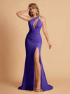 Robe sexy sirène à une épaule longueur au sol robe de soirée de mariée