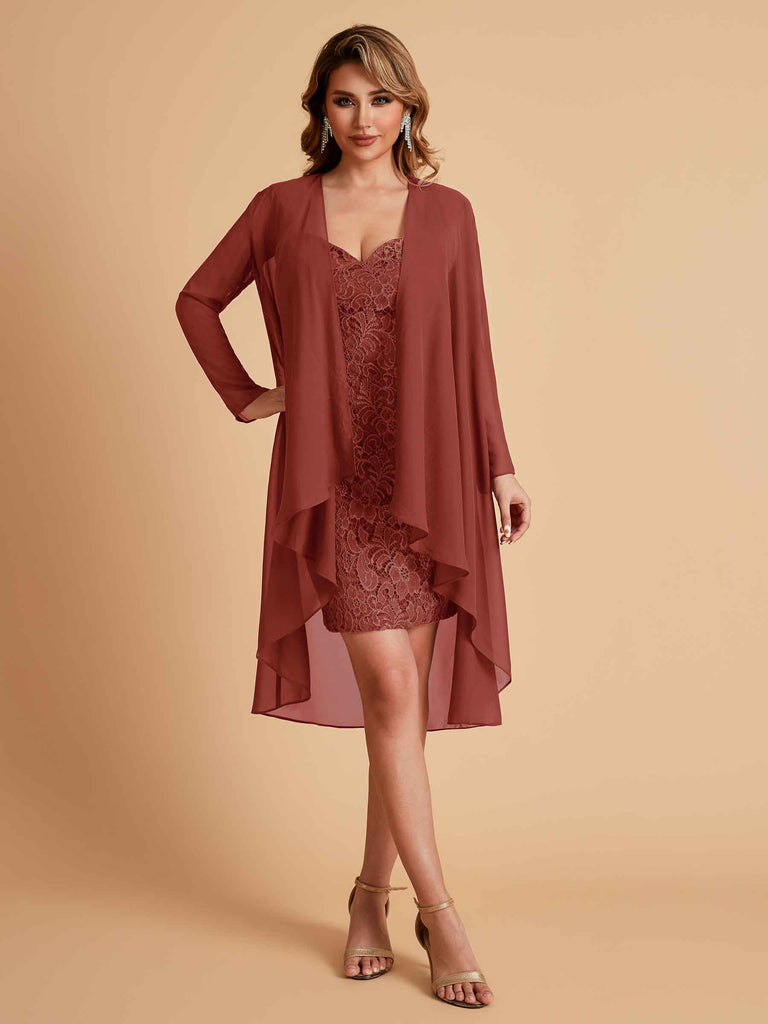Robe de mère courte et élégante en mousseline de soie