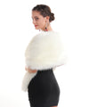 Women's Luxurious Large Winter Faux Fur Scarf Wrap Collar Shrug for Lady Wedding Dinner Party