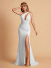 Robe sexy sirène à une épaule longueur au sol robe de soirée de mariée