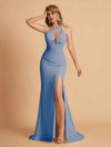 Robe sexy sirène à une épaule longueur au sol robe de soirée de mariée
