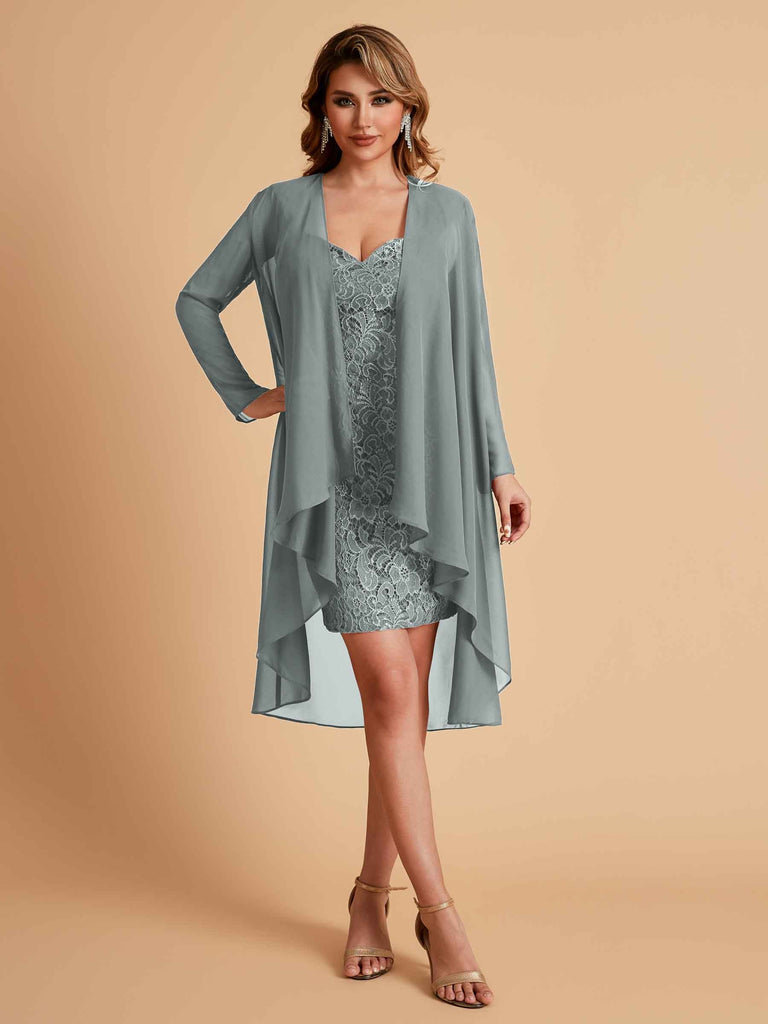 Robe de mère courte et élégante en mousseline de soie