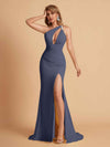 Robe sexy sirène à une épaule longueur au sol robe de soirée de mariée
