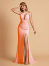 Robe sexy sirène à une épaule longueur au sol robe de soirée de mariée