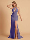 Robe sexy sirène à une épaule longueur au sol robe de soirée de mariée