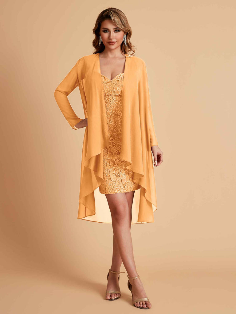 Robe de mère courte et élégante en mousseline de soie