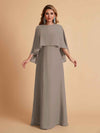 Elegant A-line Chiffon Long Sleeves Mother of the Brides Dresses Online