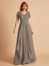 Robe en mousseline de soi col en V haut en dentelle