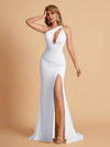 Robe sexy sirène à une épaule longueur au sol robe de soirée de mariée
