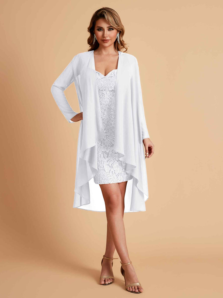 Robe de mère courte et élégante en mousseline de soie