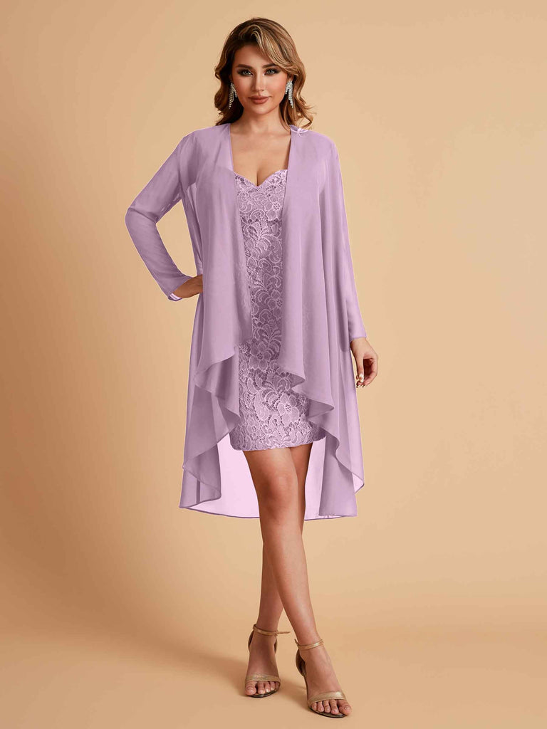 Robe de mère courte et élégante en mousseline de soie