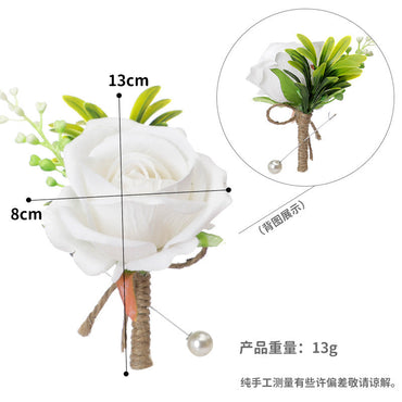 New Rose Corsage Wedding Men Groomsmen Brooch Outdoor Party Decoration, CG6688