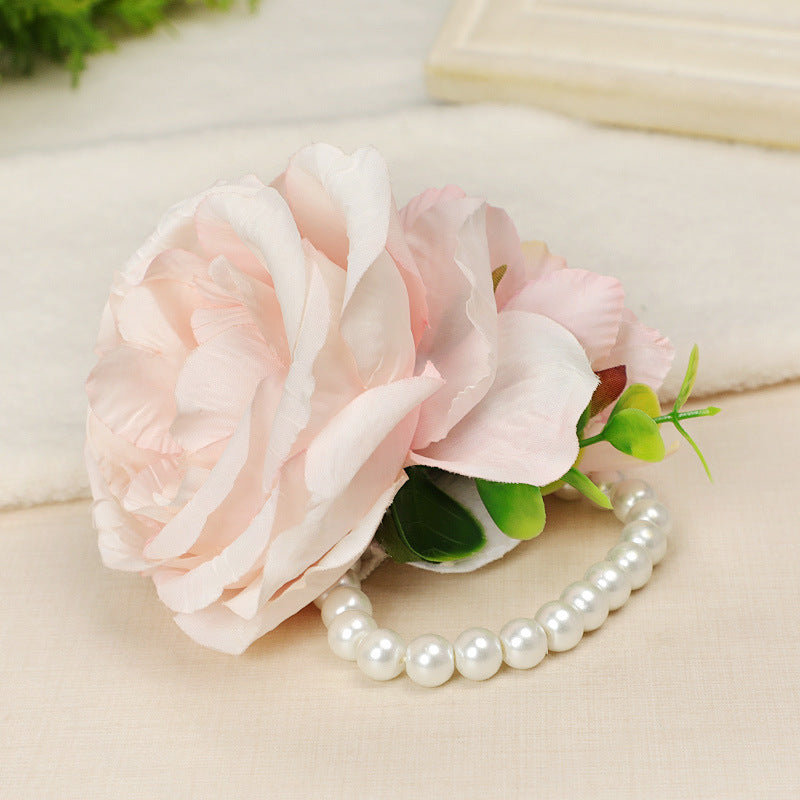 Wedding Pearl Bracelet Bride Wrist Flower Wedding Bridesmaid Sister Group Decorations Wrist Flower, CG61426