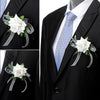 Mori Rose Bride and Groom Wrist Flower Brooch Wedding Sisters Group Hand Flower Groomsmen Group Corsage, CG61480