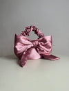 Satin Evening Clutch with Bow Cocktail Party Bag Elegant Satin Purse Wedding Bag Small Handmade Bag for Event