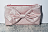 Satin zippered pouch with bow Evening Bag Fanny Pack Cell Phone Purse Small