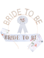 Satin Bachelorette Sash - Bride To Be  3-Piece Set Satin Printed Hot Word Bride to Be Sash