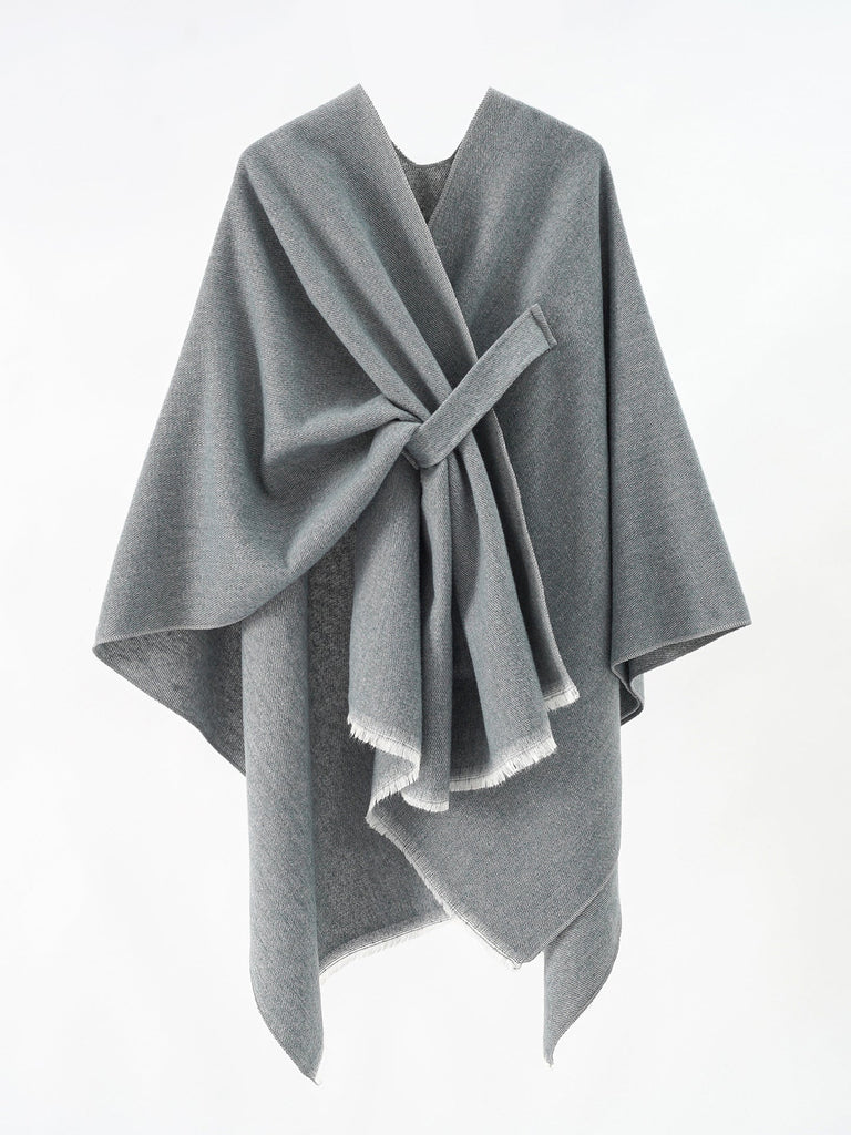 Women's solid color autumn and winter imitation cashmere shawl monochrome cape solid color shawl