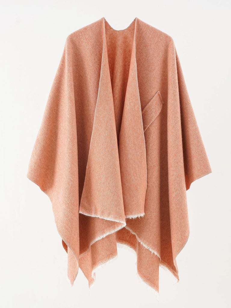 Women's solid color autumn and winter imitation cashmere shawl monochrome cape solid color shawl