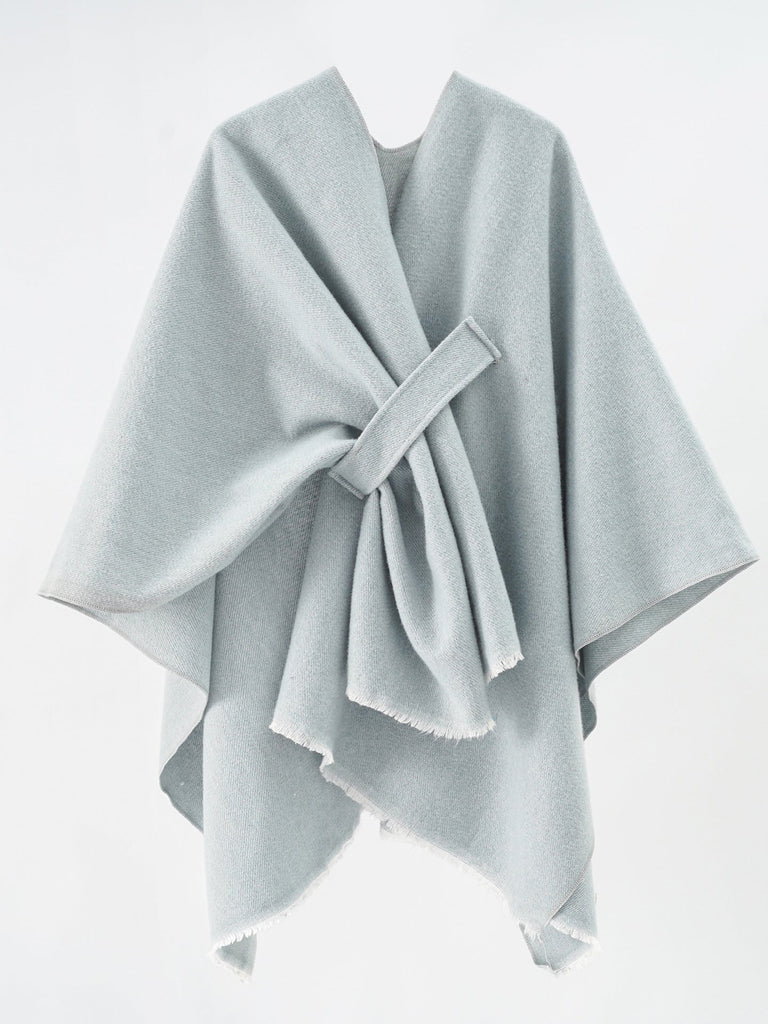 Women's solid color autumn and winter imitation cashmere shawl monochrome cape solid color shawl